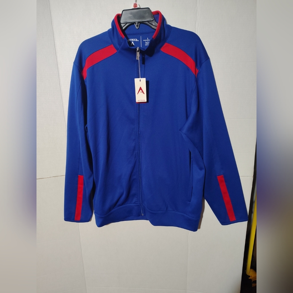 Antigua Performance Jacket Blue and Red Athletic Design